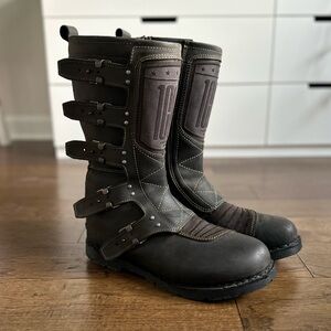 EUC ICON Elsinore 1000 Black Motorcycle Riding Boots Size 12